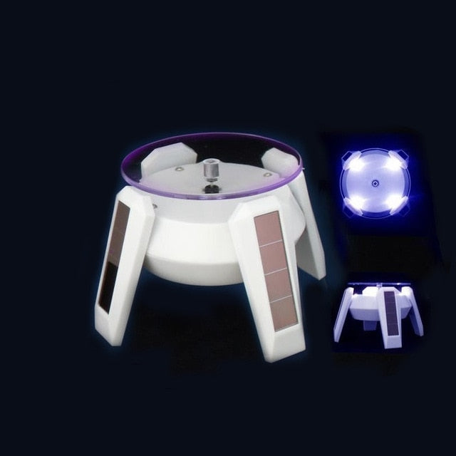 Solar and Battery Power 360 Degree Rotating Display Stand With Led Light