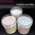 Load image into Gallery viewer, 50g / Bag Holographic Rainbow Nail Glitter Laser Powder 1/128 Chrome Pigment Dust