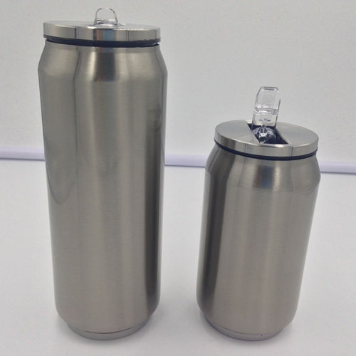 10pcs 12oz/17oz Double Walled Vacuum Insulated Stainless Steel mugs with Flip up Straw Flask Mug