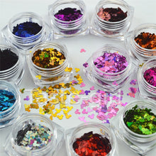 Load image into Gallery viewer, 12 Colors Glitter Nail Art Mickey shape Thin Sequins Nail Decal Decor