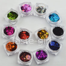 Load image into Gallery viewer, 12 Colors Glitter Nail Art Mickey shape Thin Sequins Nail Decal Decor