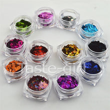 Load image into Gallery viewer, 12 Colors Glitter Nail Art Mickey shape Thin Sequins Nail Decal Decor