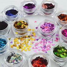 Load image into Gallery viewer, 12 Colors Glitter Nail Art Mickey shape Thin Sequins Nail Decal Decor