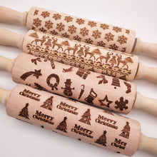 Load image into Gallery viewer, Christmas Embossing Rolling Pin Baking Cookies