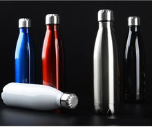 Load image into Gallery viewer, 25 oz stainless steel vacuum insulated Cola Shaped Bottles.